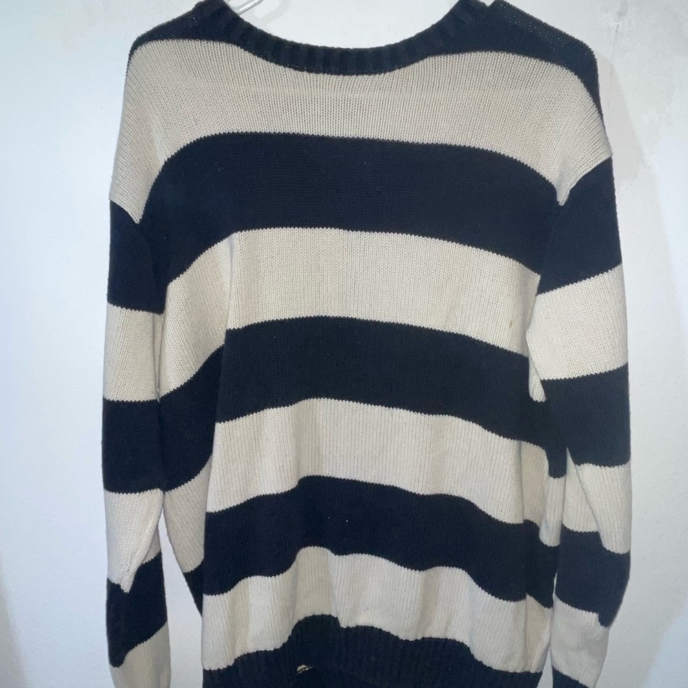 Striped Black and White Men's Sweater